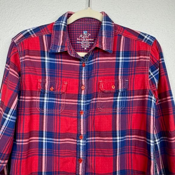 Kuhl Plaid Double Layer Button Up Long Sleeve Shirt Sz Medium - Picture 2 of 12